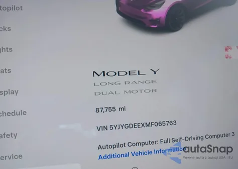 2021 Tesla Model Y Long Range Dual Motor All-Wheel Drive from USA, damaged, VIN 5YJYGDEEXMF065763